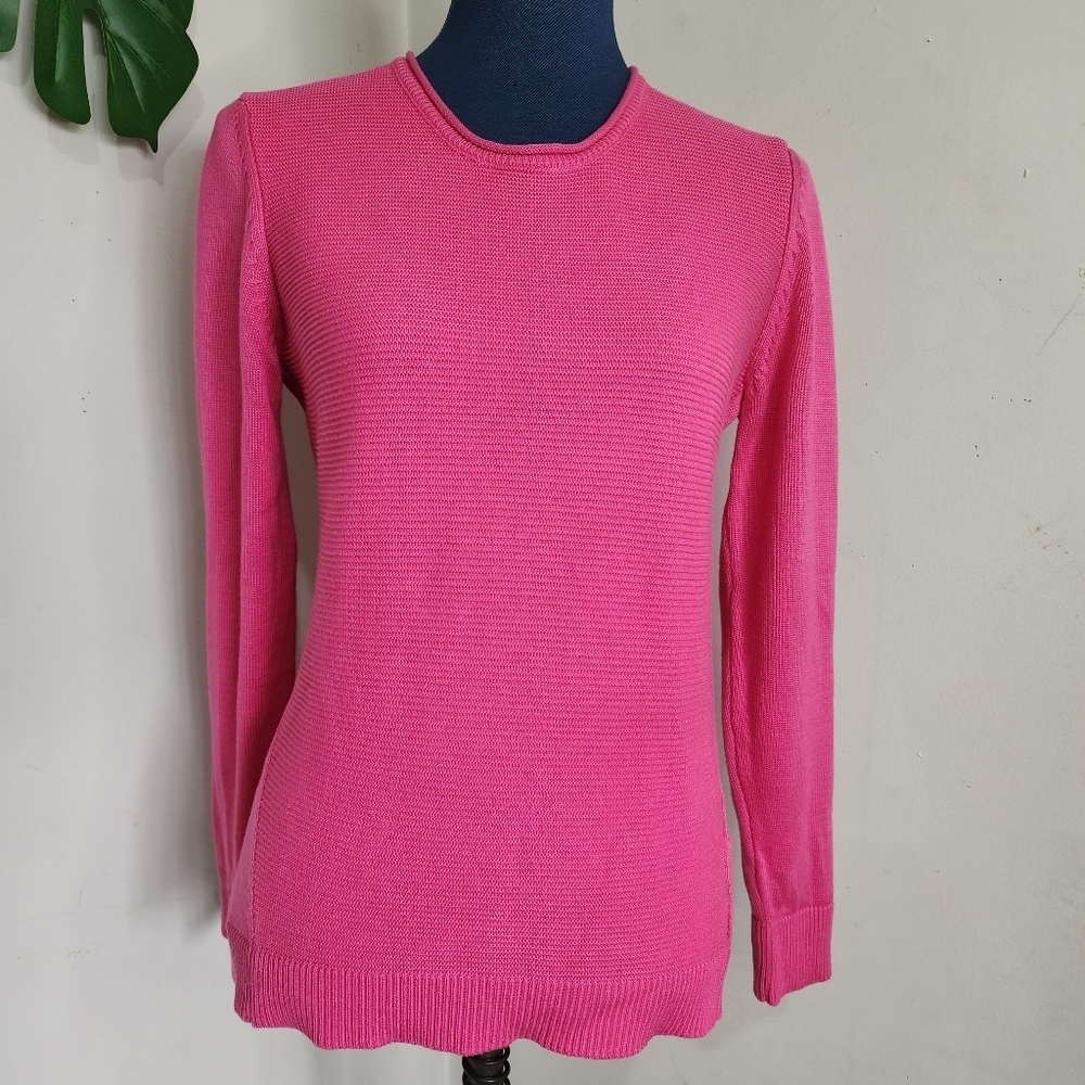 Twist Hot Pink Crewneck Sweater